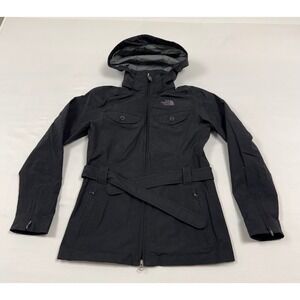 The North Face HyVent Womens Black Hooded Belted Trench Coat XS